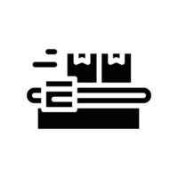 warehouse conveyor glyph icon vector isolated illustration