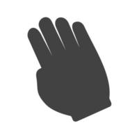 icono negro de glifo de mano inclinada vector