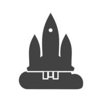Rocket Launched Glyph Black Icon vector