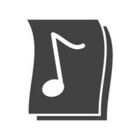 Music on Paper Glyph Black Icon vector