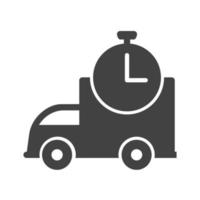 Time Based Delivery Glyph Black Icon vector