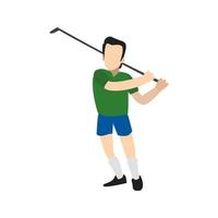 jugador de golf icono multicolor plano vector