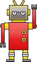 gradient shaded cartoon annoyed robot vector