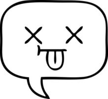 line drawing cartoon speech bubble vector