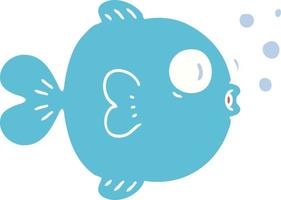 quirky hand drawn cartoon fish vector