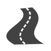 Road Glyph Black Icon vector
