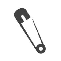 Safety Pin Glyph Black Icon vector