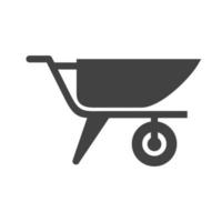 Cement Trolley Glyph Black Icon vector