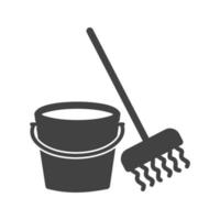 Mopping Glyph Black Icon vector