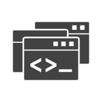 Programming Windows Glyph Black Icon vector