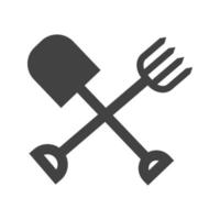 herramientas agrícolas glifo icono negro vector