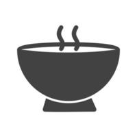 icono negro de glifo de sopa caliente vector