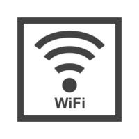 WiFi Sign Glyph Black Icon vector