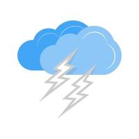 Lightning Flat Multicolor Icon vector