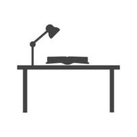 Study Desk I Glyph Black Icon vector