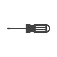 Screw Driver Glyph Black Icon vector