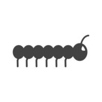 Worm Glyph Black Icon vector