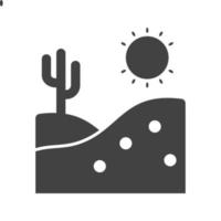 Desert Glyph Black Icon vector