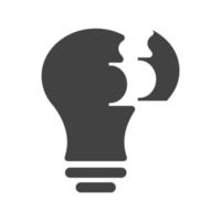 Complete Idea Glyph Black Icon vector