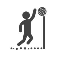 icono de glifo negro de voleibol de playa vector