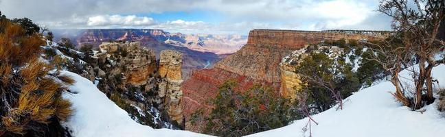 Grand Canyon panorama view in winter with snow photo