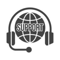 Global Support Glyph Black Icon vector