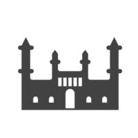 Castle Glyph Black Icon vector