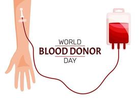 World blood donor day template on white background vector