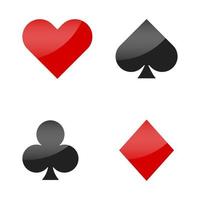 Card suits icon set for casino, poker vector