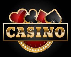 Card suits poster on black background for casino vector