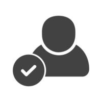Verified Candidate Glyph Black Icon vector