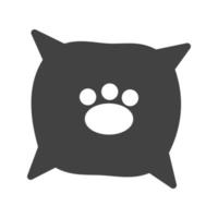 Dog Cushion Glyph Black Icon vector