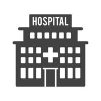 Hospital Glyph Black Icon vector