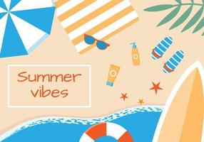 Summer vibes background. Flat design. vector