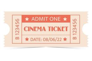 Retro cinema or movie, theatre, circus ticket vector