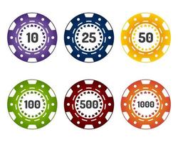 Chips set for casino games. vector