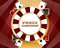 Poker championship poster on black background for casino