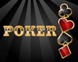 Card suits elements on black background for poker vector