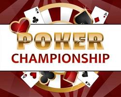 Poker championship poster on black background for casino