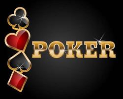 Card suits elements on black background for poker vector