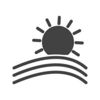 Sun I Glyph Black Icon vector