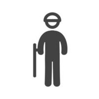 Security Guard Glyph Black Icon vector