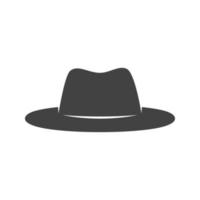 sombrero i glifo icono negro vector