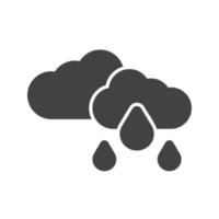 icono de lluvia ligera glifo negro vector