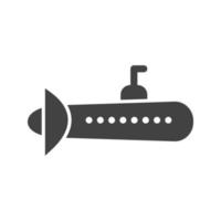 icono de glifo submarino negro vector