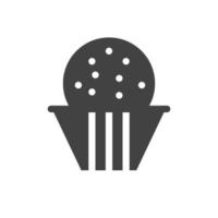 Cup Cake Glyph Black Icon vector