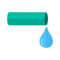 Water Pipe Flat Multicolor Icon vector