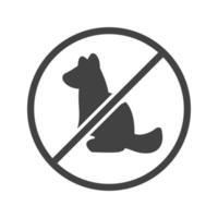 No Pet SIgn Glyph Black Icon vector