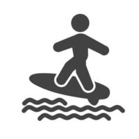 icono de glifo de surf negro vector