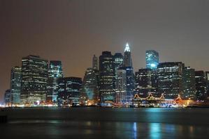 NEW YORK CITY MANHATTAN NIGHT SCENE PANORAMA photo